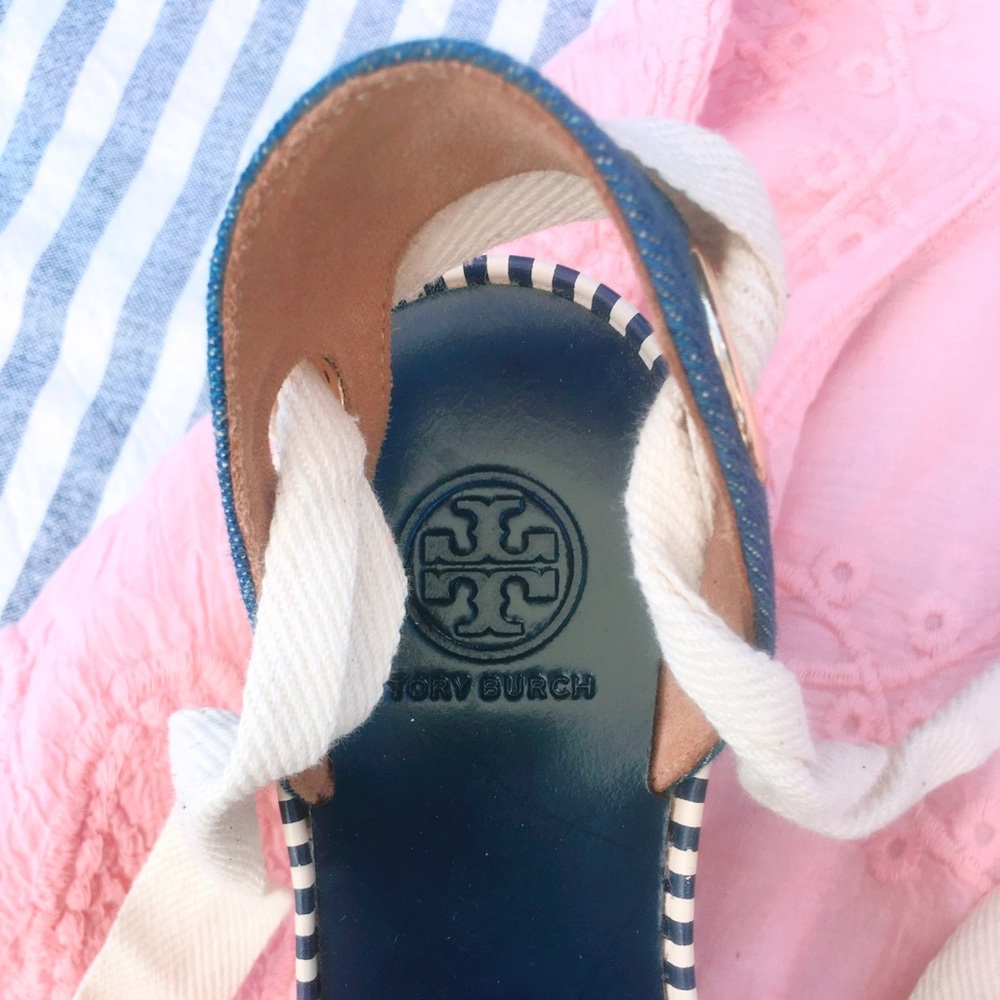 🆕 Tory Burch Denim Dandy Wedge - Picture 5 of 8